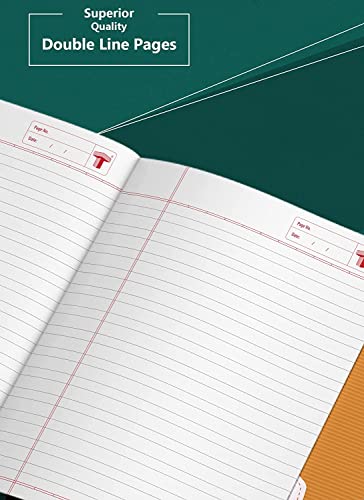 TARGET PUBLICATIONS Double Line Notebooks | 172 Ruled Pages Jumbo Size | Small Notebooks 2 Line | Hard Brown Cover | 155 cm x 19 cm Approx | Pack of 5 Books | GSM 58 5