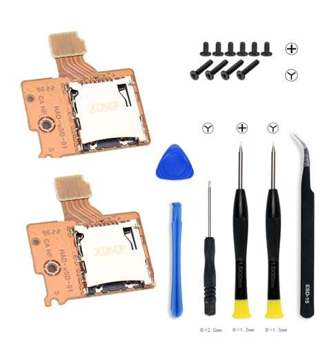 COMZPLIFE 2Pcs Micro SD Card Reader Replacement for Nintendo Switch, TF Memory Card Slot Socket Reader Board Replacement for NS Console 1