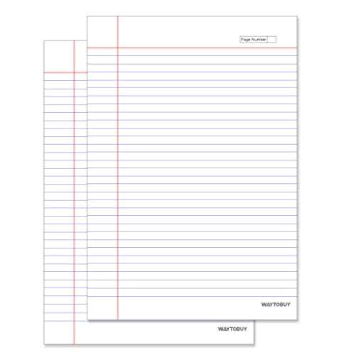 WAYTOBUY Assignment Project Paper Blue Lines and Red Top and Left Lines with Page Number For Students (Sheets: 50, GSM: 70, WB2206) 1