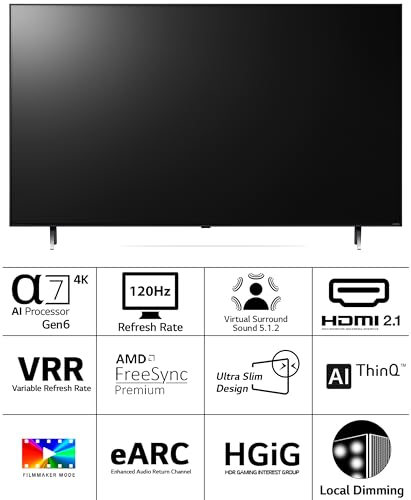 LG 189 cm (75 inches) 4K Ultra HD Smart QNED TV 75QNED80SRA (Ashed Blue) 2