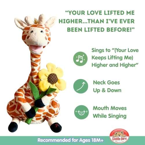 Cuddle Barn - Gerry | Giraffe Animated Stuffed Animal Plush, Neck Grows and Sings Your Love Lifts Me Higher 12 inches 3