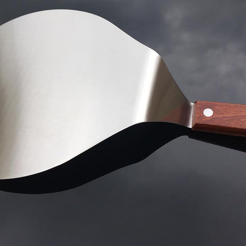 WUHUQN Pizza ​Paddle Stainless Steel Pizza Peel with Wood Handle Pizza Spatula 33.5cm X 16.4cm Large Pizza Paddle for Baking Bread Pizza Pizza Peel 6