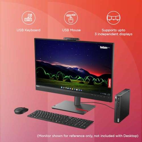 Lenovo ThinkCentre Neo 50q Tiny Intel Core i5 13th Gen Light Desktop (8GB/512GB SSD/DOS/USB Calliope Mouse & Keyboard/Intel UHD Graphics/WiFi 6/BT 5.1/Vesa Mount/Black/3Y Premier Support), 12LNA00LIH 3