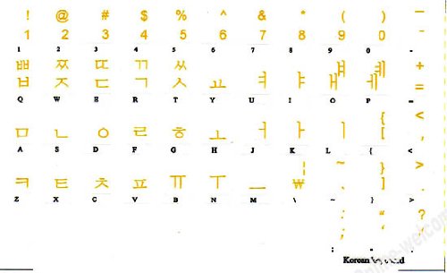 Online-Welcome Korean Keyboard Label with Yellow Lettering Transparent for Computer LAPTOPS Desktop 4