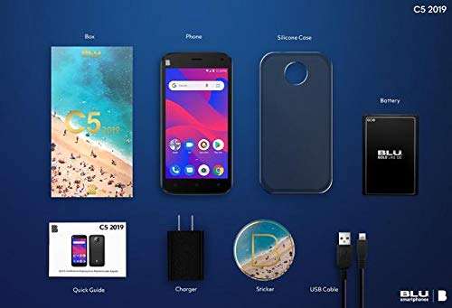 BLU C5 2019 Android Cell Phone 5''Display 16GB Internal Memory Dual Camera (Grey) 5