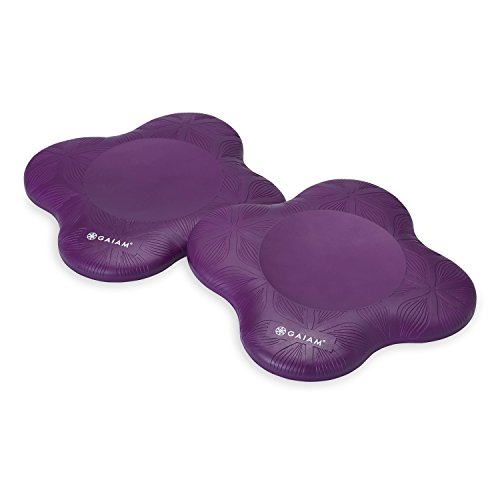 Gaiam Yoga Knee Pads (Set of 2) - Yoga Props and Accessories for Women / Men Cushions Knees and Elbows for Fitness, Travel, Meditation, Kneeling, Balance, Floor, Pilates Purple 1