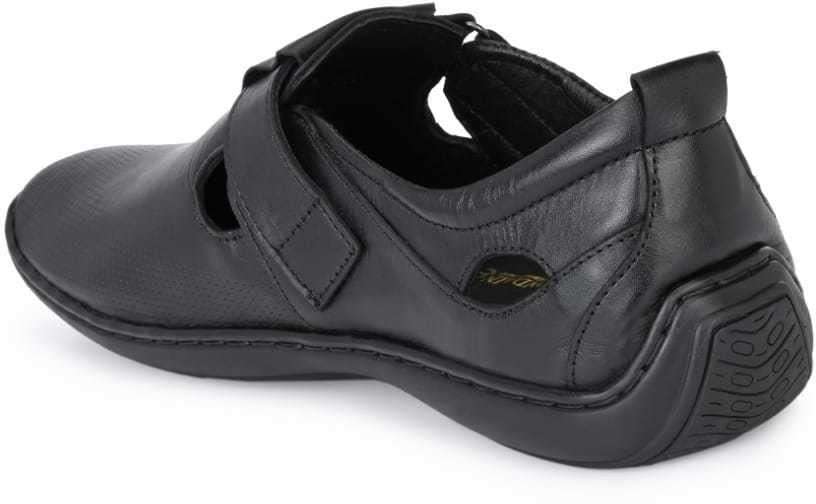 MONDAIN Stylish Comfortable Leather Sandal for Men (MDRS-05-BLK-7) 6