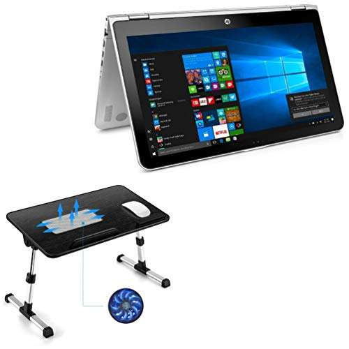 HP Pavilion x360 Convertible 2-in-1 (15.6") Stand and Mount, BoxWave® [True Wood Laptop Bed Tray Stand] Desk for Comfortable Work in Bed. for HP Pavilion x360 Convertible 2-in-1 (15.6") - Jet Black 1
