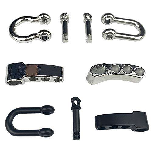 PheeFazay 8 Sets Metal Bow Shackle Adjustable D-Shaped Buckle DIY umbrella rope bracelet accessories for Paracord Survival Bracelet Camping Hiking and Other Outdoor Sport 5