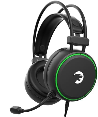 GAMEPOWER Medusa USB Gaming Headset - 7.1 Virtual Surround Sound, Wired Led Headphones with 50MM Drivers, Comfort Design, 360 Spatial Audio, Noise Cancelling Mic for PC, Laptop, Black 1