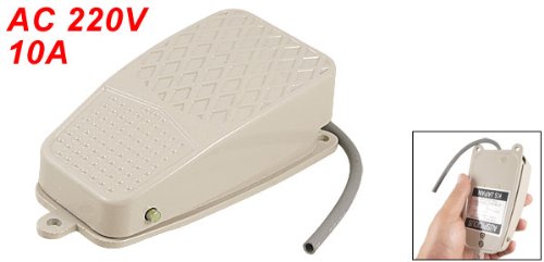 uxcell Spdt No Nc Antislip Metal Momentary Electric Power Foot Pedal Switch, AC 220V, 10 Amp 3