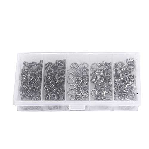 Alomejor 200pcs Fishing Split Rings Double Stainless Steel Snap Ring High Strength Fishing Lures Connector Set 3