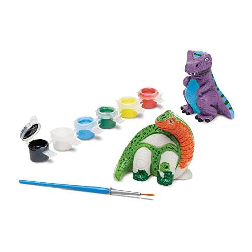 Melissa & Doug Created by Me! Dinosaur Figurines Craft Kit (2 Resin Dinosaurs, 6 Paints, Paintbrush) 5