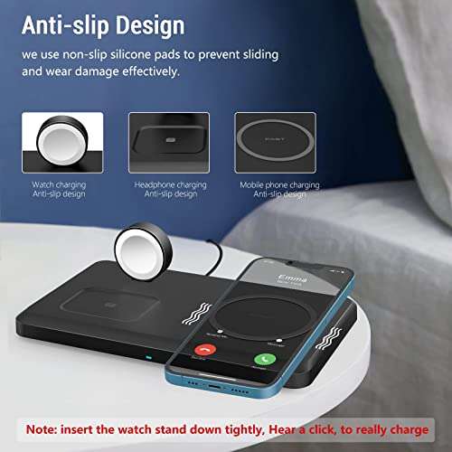 Wireless Charger, Wireless Charging Station Compatible with iPhone 13/13 Pro/12/12 Pro/11/11 Pro/SE/XS Max/XR/X/8,iWatch se/6/5/4/3/2, AirPods 2/ Pro 5