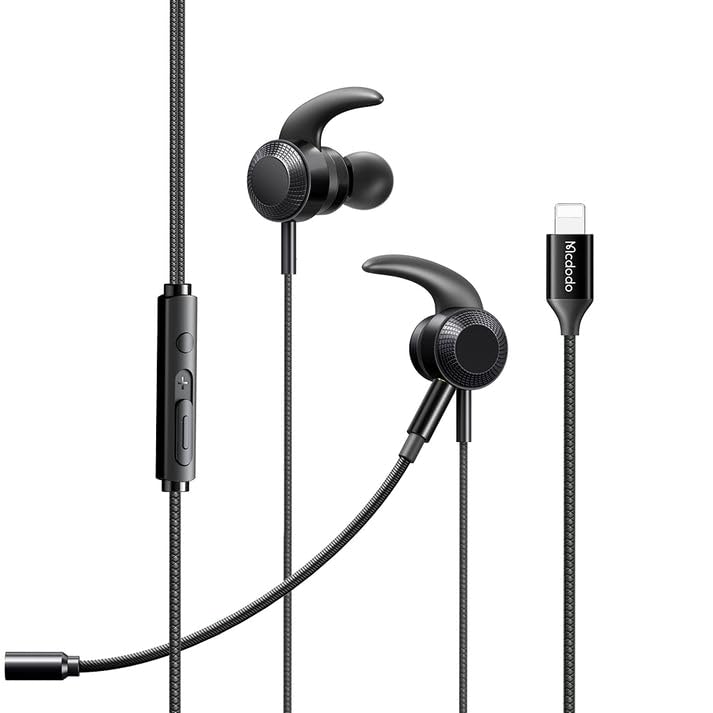 Mcdodo Lightning Gaming Wired Earphone with Mic, Black