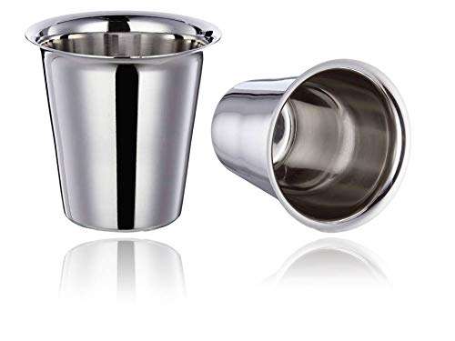 skiloriz Tea Steel Cup Stainless Steel Glass,Dumru Tea Cup,Reusable Steel Coffee Mug Pyali,Ideal for Serving Coffee and Tea Stainless Steel Policed Finish Steel Payali Set,Mini Cup Set. (12) 2