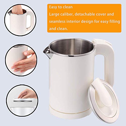 0.5L Portable Electric Kettle, Mini Travel Kettle, Stainless Steel Water Kettle - Perfect For Traveling, Cooking Noodles, Boiling Water, Eggs, Coffee, Tea (110V US Plug) 5