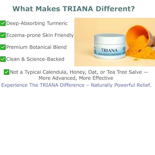TRIANA Skin Balm 0.5 oz – Made in USA – Eczema-Prone, Rosacea-Prone, Dry, Rash, Itchy Face & Body - Liposomal Turmeric – Non-Staining, pH-Balanced – Safe for All Ages – Leaping Bunny Certified 6