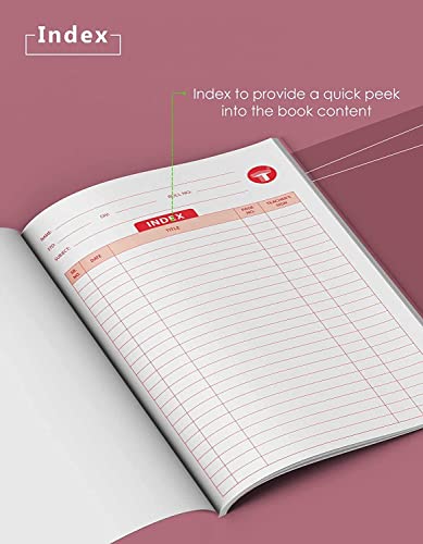 TARGET PUBLICATIONS Double Line Notebooks | 172 Ruled Pages Jumbo Size | Small Notebooks 2 Line | Hard Brown Cover | 155 cm x 19 cm Approx | Pack of 5 Books | GSM 58 4