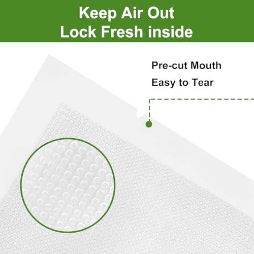 Moretoes 300pcs Vacuum Sealer Bags, 100 Gallon 11" x 16" and 100 Quart 8" x 12" and 100 Pint 6" x 10", BPA Free, Pre-cut Commercial Grade Vac Seal Meal Bags for Food Saver Storage, Meal Prep 4