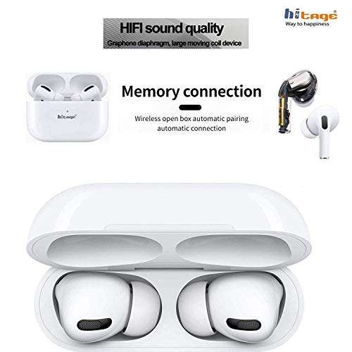 Hitage TWS-19 AIRDOPS 5.0 10 Hours Taking 5 Hours Music Long Battery AIR Speaker PRO Smart CHIP, White, Small 5