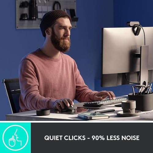 Logitech Mouse MX Master 3S - Wireless Mouse Performance, Ultra-Fast Scrolling, 8K DPI, Track on Glass, Quiet Clicks, USB-C, Bluetooth Mouse, Ergonomic Mouse, Windows, W/Cloth Black, Bulk Packaging 5