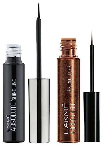 LAKMÉ Absolute Shine Liquid Shimmery Eye Liner - Black, 4.5Ml And Shimmer Bronze, 4.5Ml 1