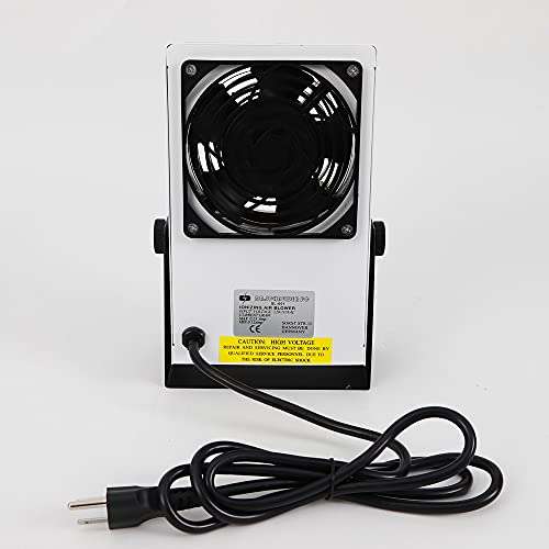 Ionizing Air Blower 110V Static Eliminator Fan 60HZ Antistatic Ionizer ESD Static Electricity Elimination Eliminator Fan Anti Electrostatic Ion Blower Adjustable Wind Speed 4