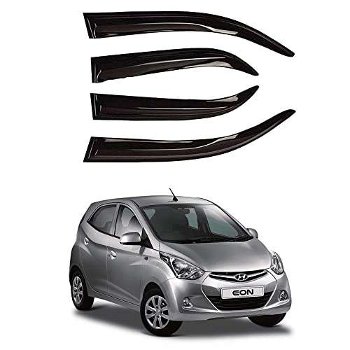 Oshotto Car Rain Wind Door Visor Side Window Deflector Compatible with Hyundai EON (Set of 4), Black 1