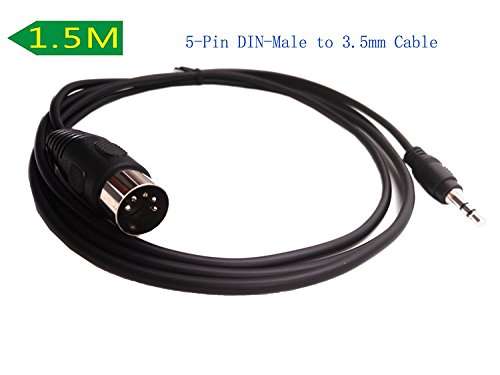 SinLoon 5-Pin DIN-Male Cable, 5 Pin Din to 3.5mm(1/8in) TRS Stereo Male Jack Stereo Audio Cable forB & O System Playing The Musical Instrument Signal Output 1.5m (5 feet,3.5M-5 DIN M) 3