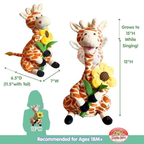Cuddle Barn - Gerry | Giraffe Animated Stuffed Animal Plush, Neck Grows and Sings Your Love Lifts Me Higher 12 inches 2