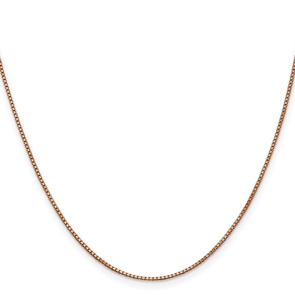 Diamond2Deal 14k Rose Gold 1.0mm Box Chain Necklace 3