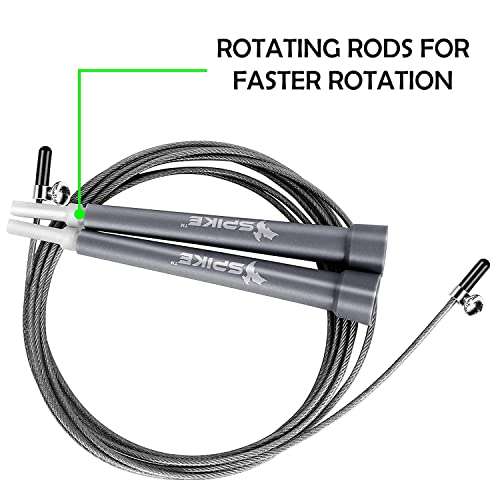 Spike Speed Skipping Jump Rope for Weight Loss, Fat Loss, Strength Designed for Both Men and Women (Grey) 4