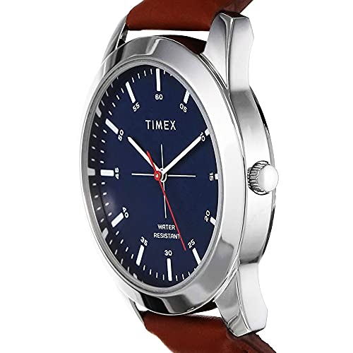 TIMEX Men's Analog Leather Band Watch -Blue, TW00ZR262E 2