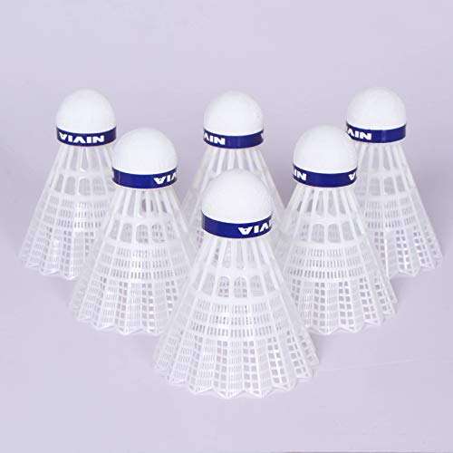 NIVIA Nylon Shuttlecock, Pack of 6 (Yellow/Green) 2