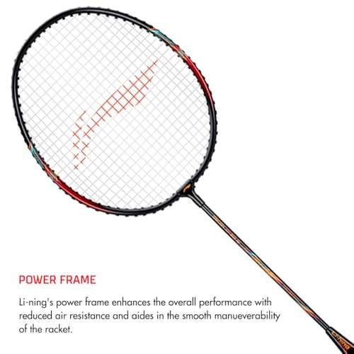 Li-Ning XP - 60 - IV Aluminium Strung Badminton Racket with Full Racket Cover (Black/Pink) | For Beginners | 90 grams | Maximum String Tension - 24lbs 2