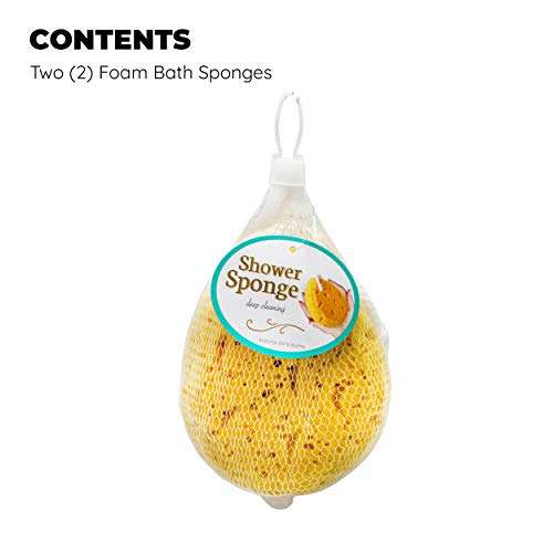 Jacent Deep Cleaning Sea Foam Bath and Body Sponge, 2 Pack 2