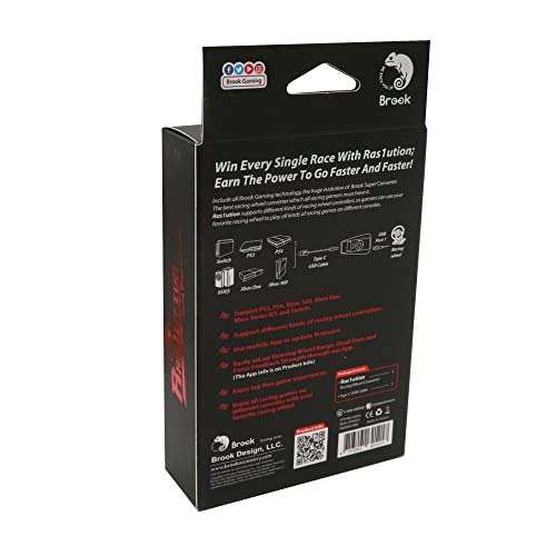 Mcbazel Brook Ras1ution Racing Wheel G27 G25 Driving Force GT Pro Steering Wheel Converter Adapter for PS3, PS4, Xbox 360, Switch with Gam3Gear Keychain 3