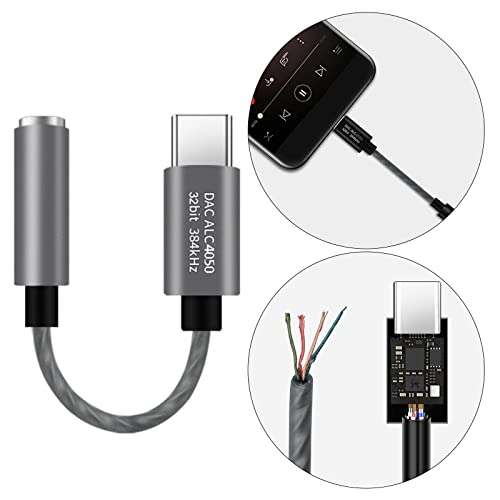 USB C to 3.5mm USB C to Mic Jack Audio Dongle Cable for Microphone Grey 5