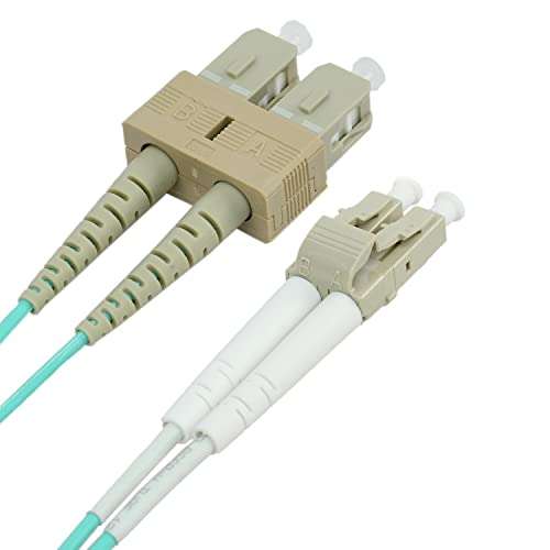 OpZonik 3M LC to SC Fiber Optic Patch Cable Multimode OM3 Duplex 50/125µm Optical Patch Cord 1G/10G/40G Fiber Optic Cable LC-SC 3 Meter (9.8ft) 5