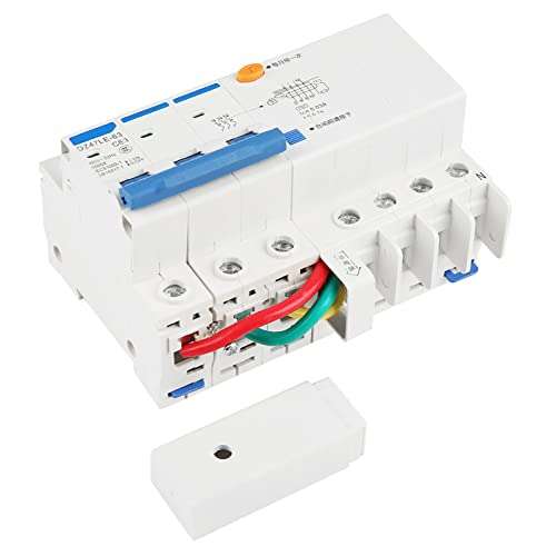 Residual Current Circuit Breaker, DZ47LE-63 3P + N C63 RCCB Air Switch with Short Circuit Protection, Electrical Leakage, Overload, for 230V Circuit 63A 30mA ZozCgkdz 5
