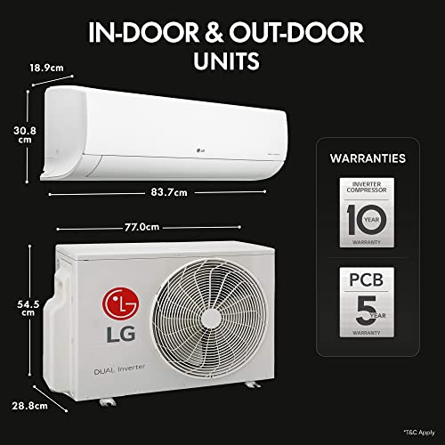 LG 1.5 Ton 3 Star AI DUAL Inverter Split AC (Copper, Super Convertible 6-in-1 Cooling, HD Filter with Anti-Virus Protection, 2023 Model, RS-Q19JNXE, White) 6