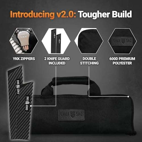 Chef Sac Chef Knife Roll Bag Travel Case | 8+ Slots for Knives & Tools | 2 Flaps with Cleaver & Mesh Pocket | Chef Knife Case for Professional & Culinary Work | Knives Not Included (Pink) 3