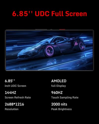 REDMAGIC 7S Pro Smartphone 5G, 120Hz Gaming Phone, 6.8" Full Screen, Under Display Camera, 5000mAh Android Phone, Snapdragon 8+ Gen 1, 18+512GB, 65W Charger US Unlocked Phone Black&Transparent 6