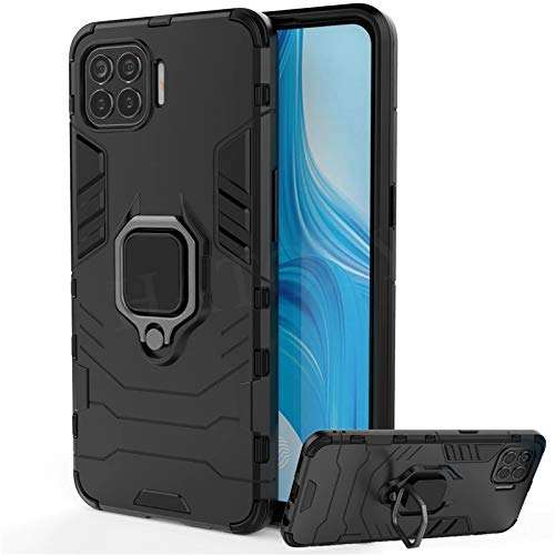 SPAZY CASE® Oppo F17 Pro 360 Degree Rotation Durable Dual Layer Slim Shockproof Armor Hybrid Kickstand Holder and Full-Body Protective Case Cover for Oppo F17 Pro 1