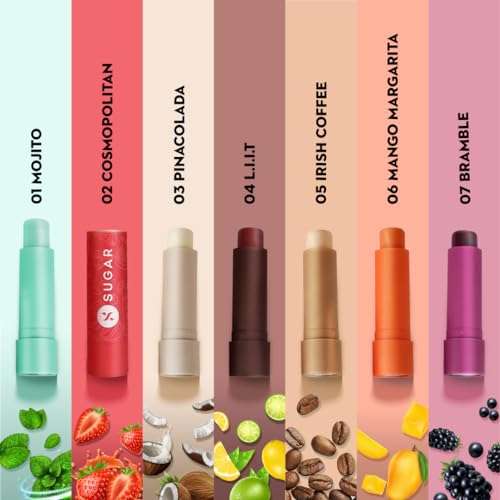 SUGAR Cosmetics - Tipsy Lips - Moisturizing Balm - Lip Moisturizer for Dry and Chapped Lips, Enriched with Shea Butter and Jojoba Oil | 01 Mojito & 02 Cosmopolitan - Pack of 2 6