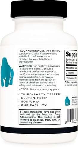 Primal L-Theanine Capsules (120 Servings, 200mg Per Serving) - Non-GMO, Gluten Free 3