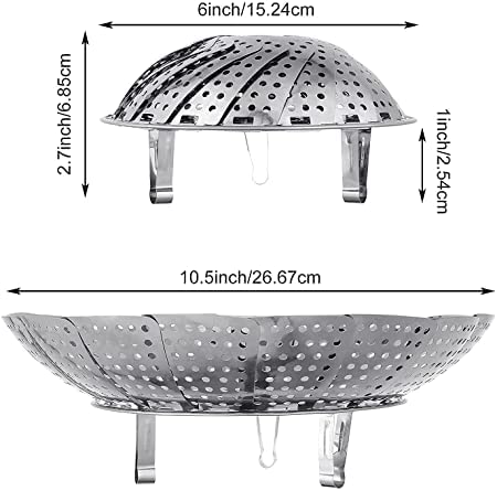 Viraj Corporation Hook Steamer Basket,Vegetable Steamer Basket,Steamer Basket Stainless Steel 6