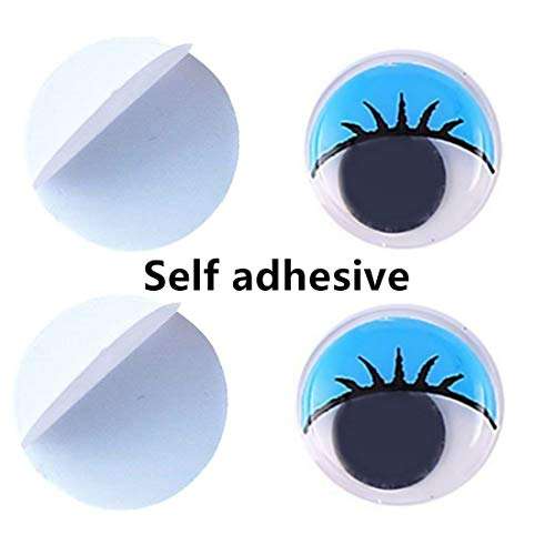 240 Pieces 15mm Wiggle Eyes Multi Color Google Eyes with Self- Adhesive Eyelash Googly Eyes 2