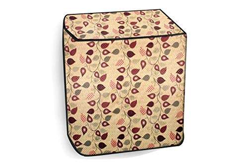 Stylista Top Load Semi Automatic Washing Machine Cover Suitable for Intex 7.2 kg, 7.5 kg, 7.6 kg, 8 kg & 8.5 kg Petals Pattern Yellow 3
